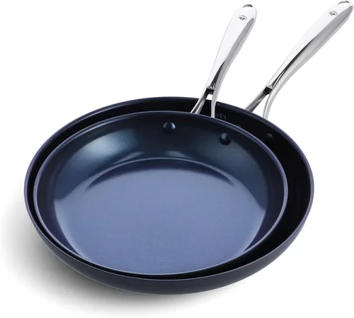 Miniatura 12 de Blue Diamond Cookware - Juego de ollas y sartenes de cerámica anodizada dura, antiadherente, 10 piezas, no tóxico, sin PFAS, apto para lavavajillas
