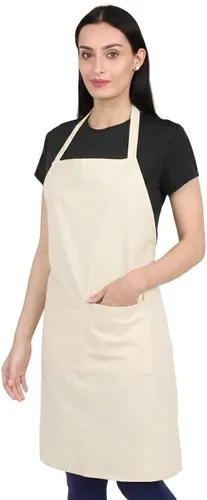 Miniatura 15 de Delantal de cocina de algodón resistente a las gotas de agua con delantales ajustables para mujer con bolsillos 8 opciones de color para cocinar