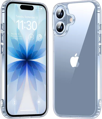 Miniatura 12 de MOZOTER Funda transparente para iPhone 15 Pro, antiamarilleo, protección contra caídas de grado militar, a prueba de golpes, funda delgada