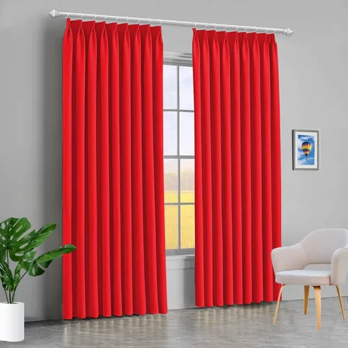 Miniatura 30 de Mamu Thread Collection Double Pinch Pleates Polyster Blended Blackout Curtain Panel & Drapes- Wine Solid, 42 Inch by 45 Inch- 2 Panel- (21+21) Wide