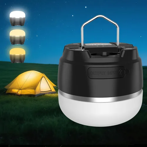 Miniatura 11 de Linterna LED para camping, recargable, 1000LM luz portátil para tienda de campaña con 3 modos de iluminación de color, banco de energía