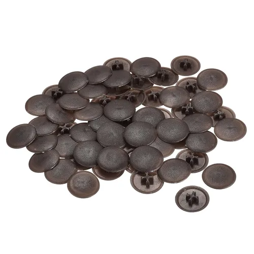 uxcell Cubiertas de tapa de rosca, 80 piezas de 0.657 x 0.169 in de plástico para tornillos de rosca Phillips Cam Tornillo autorroscante, marrón café