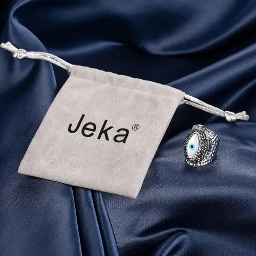 Miniatura 3 de Jeka Anillo de ojo malvado, joyería hippie punk cool anillos Mal De Ojo protección turca, Oro