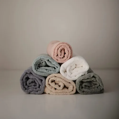 Miniatura 6 de Mushie Toalla con capucha para bebé Algodón orgánico (Azul bebé)