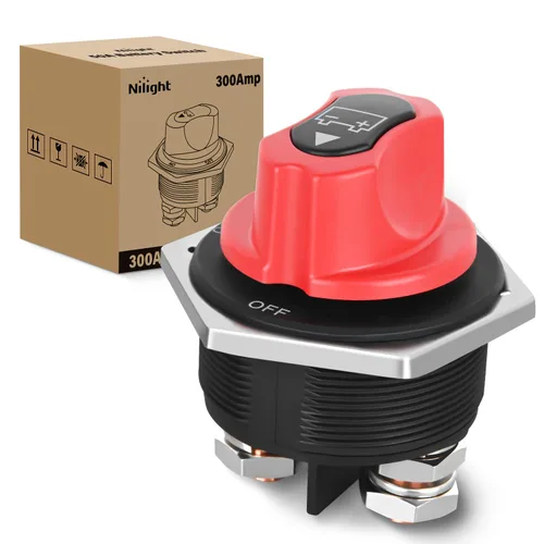 Miniatura 26 de Nilight Battery Disconnect Switch with Waterproof Key and Cover 12V 24V On Off Battery Master Isolator Cut Off Power Kill Switch for Car Marine Boat