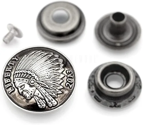 Miniatura 8 de CRAFTMEMORE 2 juegos de moneda india de 1-1/8 pulgadas, cierre a presión, broche de presión, monedero decorativo, botón de cierre de bricolaje