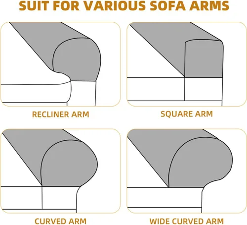 Miniatura 8 de BESPORTBLE 2 fundas de tela elástica para reposabrazos de sofá, fundas para reposabrazos de sillón, antimanchas, lavable, protector de muebles Beige