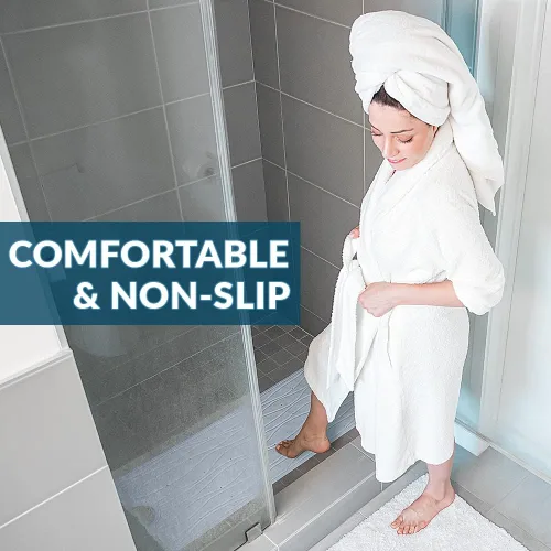 Miniatura 4 de ComfiLife Tapete de baño para bañera y ducha, antideslizante, extra grande, con orificios de drenaje y ventosas, tapetes de goma lavables a máquina