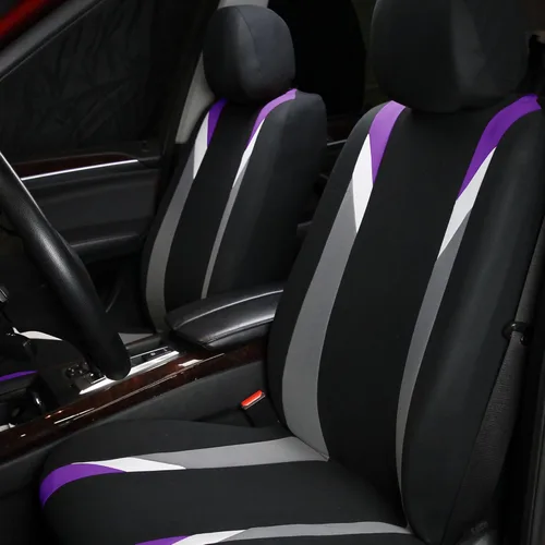 Miniatura 2 de FH Group - Fundas de tela para asientos delanteros bajos de auto con reposacabezas extraíble, ajuste universal, compatible con bolsa de aire