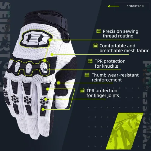 Miniatura 3 de Seibertron - Guantes unisex para bicicleta BMX MX ATV MTB, guantes para bicicleta de montaña, ciclismo, todoterreno/Dirt Bike, guantes de carretera