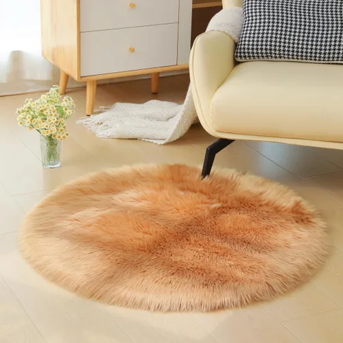 Miniatura 32 de Alfombra de piel sintética de 2 x 6 pies, color beige, lavable a máquina, súper suave, esponjosa, alfombra de piel de oveja mullida para dormitorio