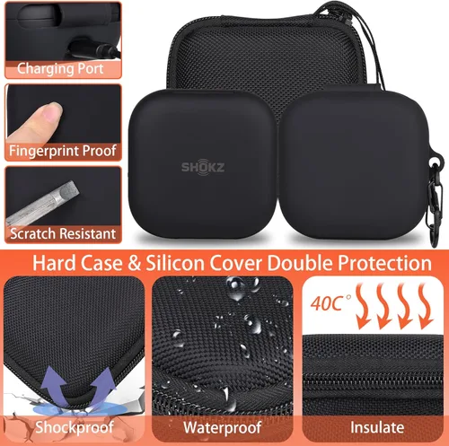 Miniatura 3 de Aenllosi Funda rígida para auriculares SHOKZ/AfterShokz OpenFit OpenFit con Bluetooth inalámbricos, con cubierta de silicona antiarañazos de cuerpo