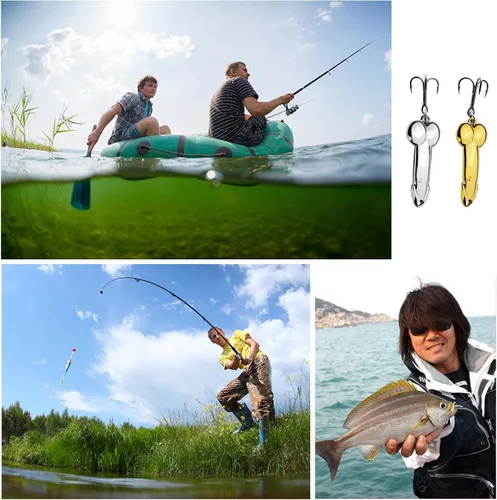 Miniatura 7 de 4Pcs Funny Fishing Lures, Top Water Bass Fishing Lure, Bass Fishing Gear Spinner Baits Freshwater Saltwater Fish Equipment Fish Hook Gift for