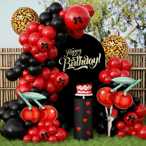 Miniatura 9 de JOGAMS Decoraciones de fiesta de los 80 y 90 165 piezas Globos con guitarra inflable retro, micrófono, anteojos, nota musical, globos de bola