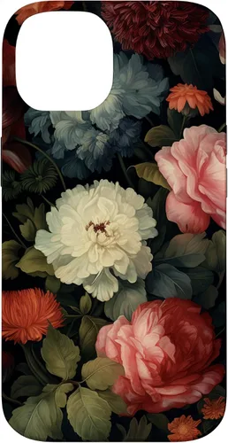 Miniatura 4 de Vintage Dark Flower Pattern Moody Floral Case for iPhone 16
