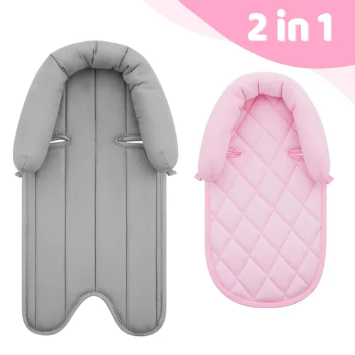 Miniatura 7 de Pro Goleem Soporte para la cabeza del asiento de coche para bebé, suave inserto para asiento de coche infantil, soporte para la cabeza del asiento