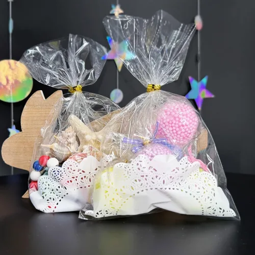 Miniatura 8 de AimtoHome Bolsas de Celofán para Dulces Moradas, 9 x 6 pulgadas, paquete de 50 con lazos, pequeñas bolsas de recuerdos de fiesta para galletas