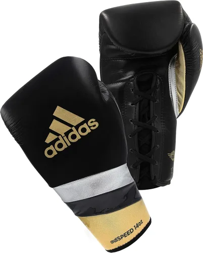 Miniatura 5 de adidas Guantes de boxeo Speed 500 Pro - Guantes de entrenamiento de cuero genuino para hombres y mujeres, bolsa pesada con cordones y guantes