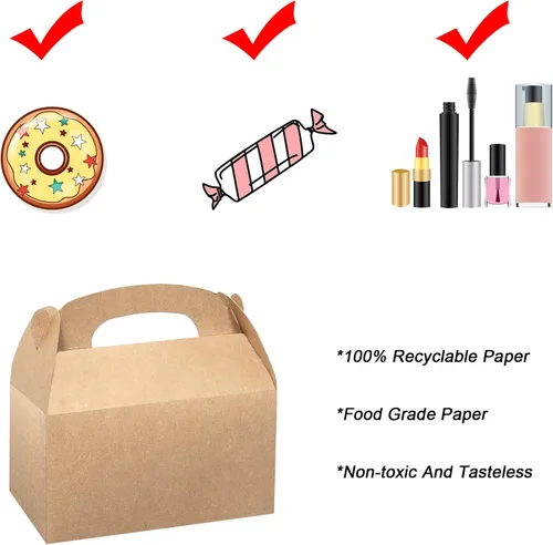 Miniatura 6 de Xxcxpark 24 cajas de regalo de papel kraft marrón de 6.25 x 3.5 x 3.5 pulgadas, caja de embalaje decorativa de regalo con tapa para manualidades