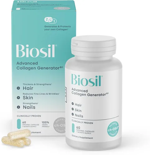 Miniatura 10 de Biosil Suplemento potenciador de colágeno - 30 cápsulas originales - Activador patentado ch-OSA para piel, cabello, uñas y articulaciones - Apoya