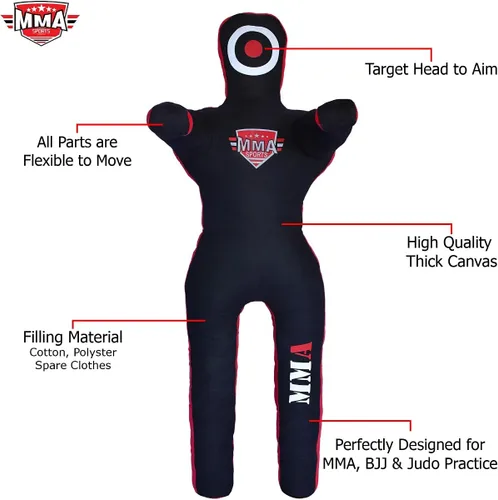Miniatura 6 de MMA Doctor Bane MMA - Saco de boxeo brasileño para karate, con posición de pie, 4 pies, sin relleno