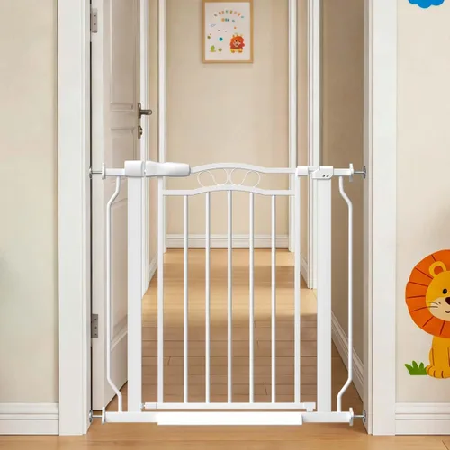 Miniatura 9 de Fairy Baby Puertas de bebé extra anchas de 29.5 a 53.1 pulgadas para puertas, puerta de seguridad para niños, perros, mascotas, puerta de escalera