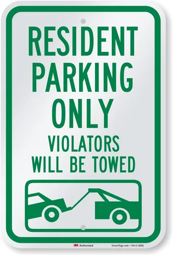 Miniatura 9 de SmartSign Letrero con texto en inglés "Resident Parking Only, Violators Towed" 12 x 18 pulgadas, aluminio reflectante de grado diamante 3M