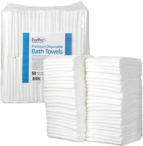 ForPro Professional Collection Toallas de baño desechables de alta calidad, toallas de salón y spa para cabello, cara, cuerpo, extra grandes (15 x