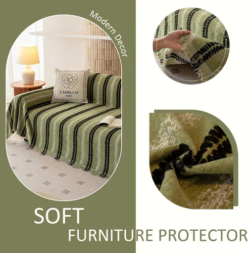 Miniatura 122 de VClife Fundas de sofá bohemio de felpilla para sofá seccional, fundas de sofá suaves y antideslizantes para sofá de 2 cojines, protector de muebles