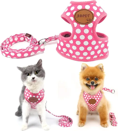 Miniatura 13 de SMALLLEE_Lucky_Store - Nuevo chaleco de nailon de malla suave, Arnés para mascotas, gatos, perros chicos o medianos, Juego de correa para perro