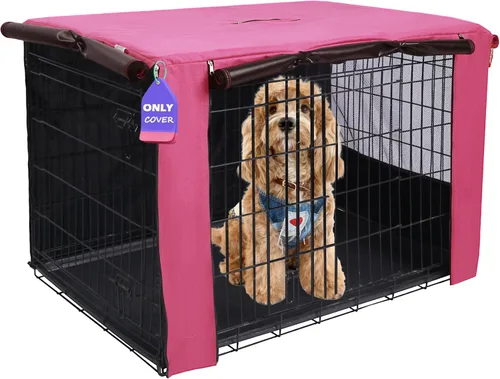 Miniatura 15 de HiCaptain - Cubierta de doble puerta para jaula de perro (para cajas de alambre de 24 30 36 42 48 pulgadas)