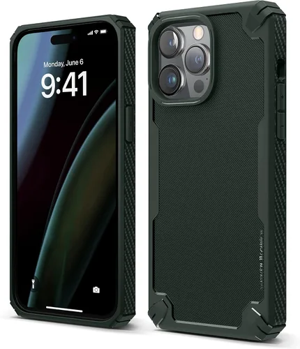 Miniatura 9 de Elago Armor - Funda para iPhone 14 Pro Max de 6.7 pulgadas, protección contra caídas de grado militar, textura de fibra de carbono resistente, Negro