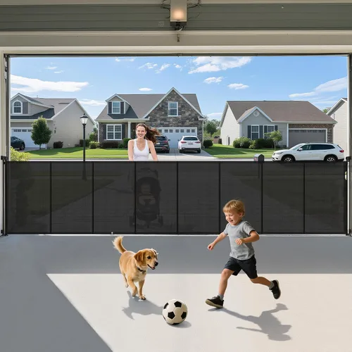 Miniatura 25 de Puertas retráctiles para bebés de 180 pulgadas extra anchas, puerta retráctil para perros de 42 pulgadas extra alta para entradas, actualización