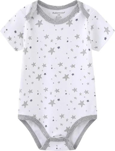 Miniatura 4 de Kiddiezoom Conjunto de canastilla para bebé, 9 piezas, conjunto de mamelucos y pantalones, conjunto de regalo unisex para bebé