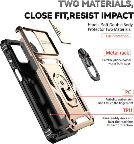 Miniatura 5 de Funda para Moto G 5G 2023, [No para la versión 2022] con protectores de pantalla y cubierta de cámara, [Grado militar] cubierta probada contra