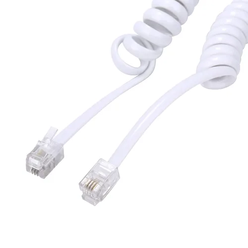 Miniatura 4 de Cable para teléfono celular, paquete de 5 unidades de 6.5 pies sin enrollar/1 pie en espiral para teléfono fijo cable 4P4C, accesorio de teléfono