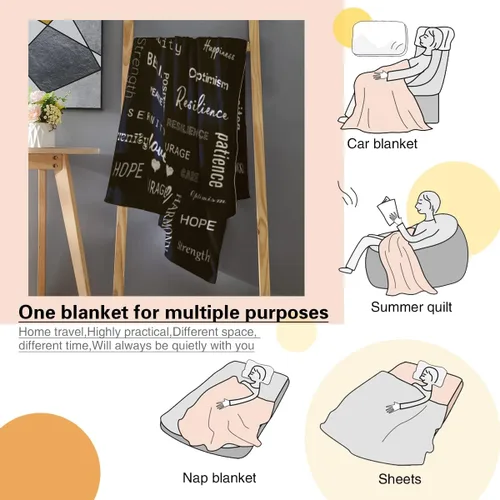 Miniatura 5 de Manta curativa, manta de regalo para mujeres y hombres, cálido regalo inspirador, manta de forro polar suave con energía positiva, comodidad, amor