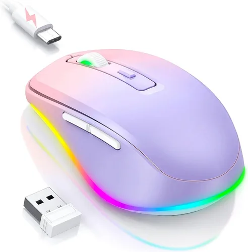 Miniatura 17 de PEIOUS Ratón Inalámbrico Jiggler - Ratones Inalámbricos LED con Mover de Ratón Integrado, Ratón Móvil Recargable para Laptop con Movimiento Azul