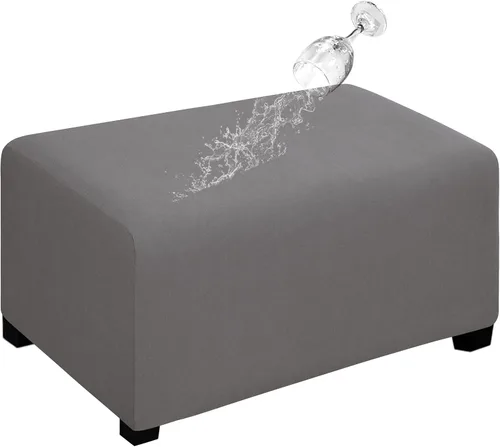Miniatura 22 de Easy-Going Funda para Otomán Elástica 100% Doble Impermeable Rectangular Plegable Taburete de Almacenamiento Protector de Muebles Funda Suave