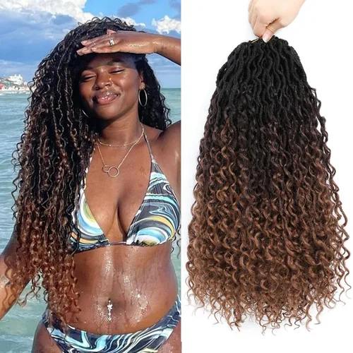 Miniatura 81 de Alicoco Goddess Locs Cabello de Ganchillo 12 Pulgadas 8 Paquetes Rastas Sintéticas de Ganchillo Para Mujeres Rastas Suaves Boho Pre-enrolladas River