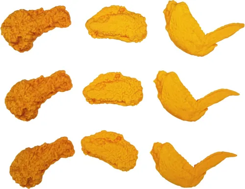 Miniatura 6 de Gomas de borrar de comida, paquete de 27 unidades, gomas de borrar de pollo frito, mascotas de escritorio para niños, lindos y divertidos