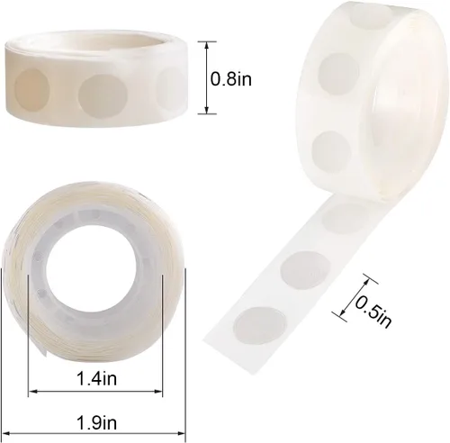Miniatura 7 de gegemaoyi 1000 Piezas Puntos de Pegamento Transparentes para Globos Adhesivo Removible Puntos Adhesivos de Doble Cara Cinta de Puntos de Pegamento