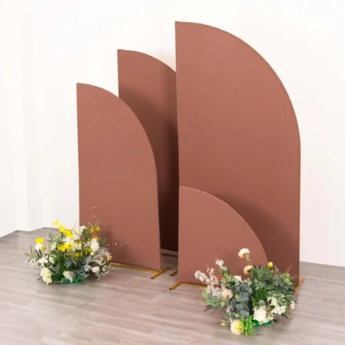 Miniatura 64 de Efavormart - Juego de 4 fundas de elastano beige para arco de media luna, fundas de telón de fondo Chiara de 2.5 pies a 7 pies para escenarios
