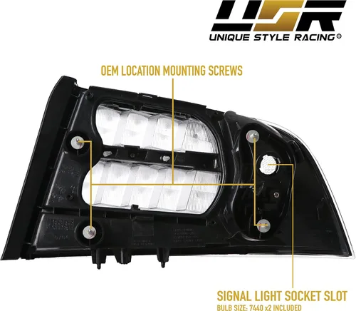 Miniatura 7 de USR DEPO 3G TL Luces traseras - Carcasa trasera de lámparas de estilo JDM en negro (izquierda + derecha) Compatible con 2004-2008 Acura TL todos