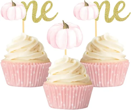 Miniatura 11 de Pumpkin Oh Baby - Decoración para cupcakes con temática de calabaza, para baby shower, cumpleaños, Acción de Gracias, Halloween, fiesta, suministros