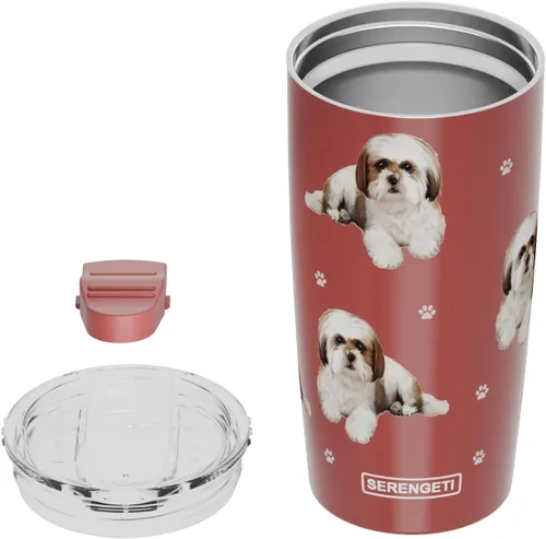Miniatura 5 de SERENGETI Shih Tzu 20 Oz. de acero inoxidable, vaso aislado al vacío con tapa a prueba de derrames - impresión 3D - taza de viaje aislada para Vaso