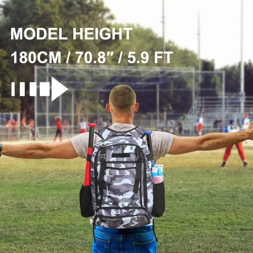 Miniatura 6 de ZOEA - Mochila para bate de béisbol para niños y equipo de softbol y herramientas para jóvenes y adultos, gran capacidad para 4 bates, casco