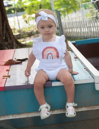 Miniatura 56 de Shalofer Traje de primer cumpleaños para bebé niña con diadema