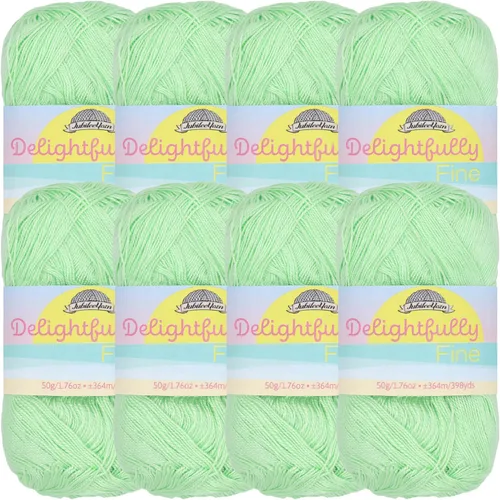 Miniatura 43 de JubileeYarn - Ovillo de hilo deliciosamente fino, 1.76 oz/madeja de rayón de bambú, color rosa polvo, 4 madejas
