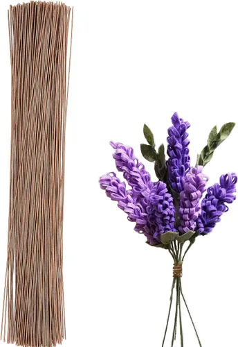 BEADNOVA Tallos de flores falsas, 50 piezas de calibre 22, tallos de alambre floral para manualidades, arreglos de floristería, ramo de bricolaje